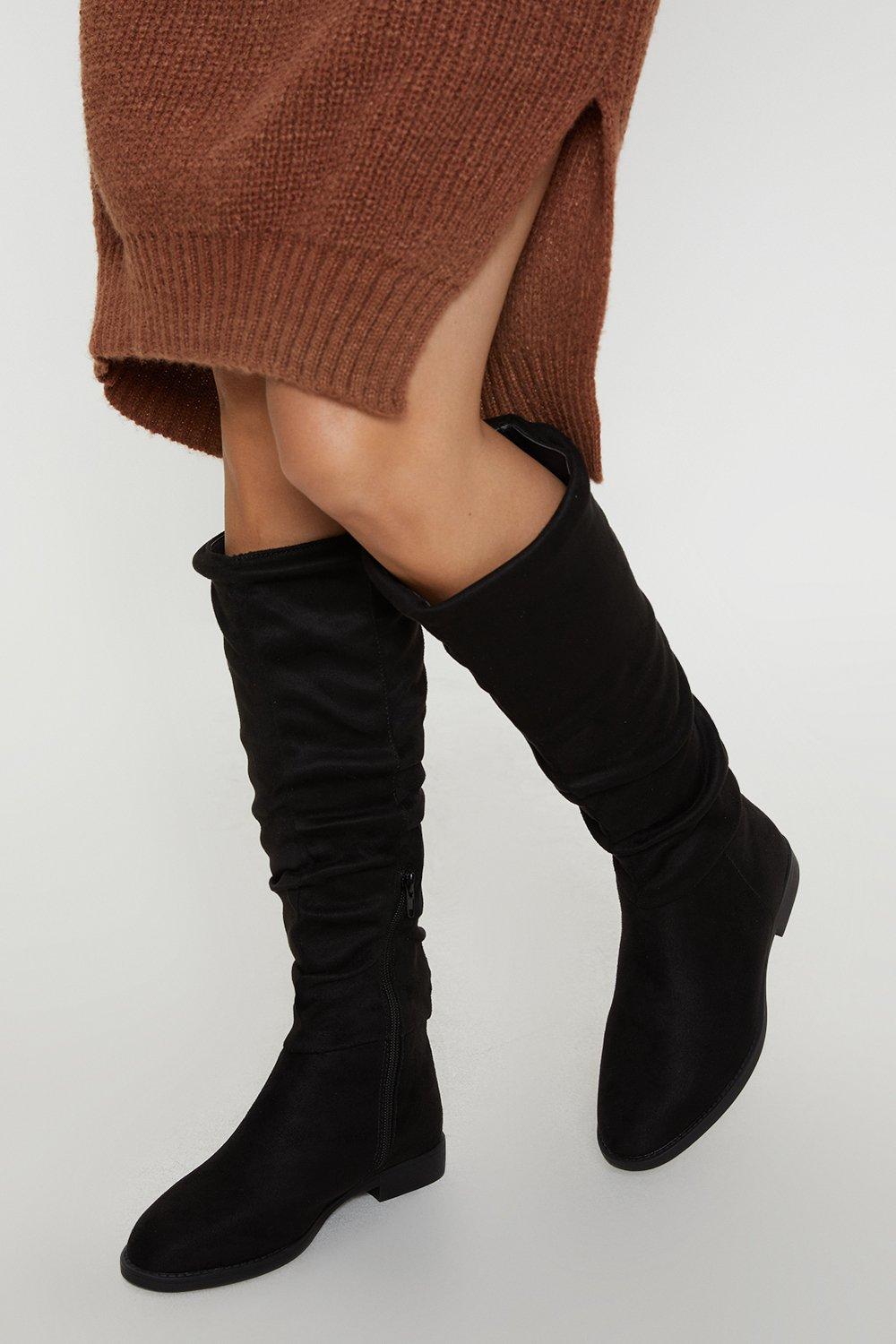 Ruched on sale flat boots